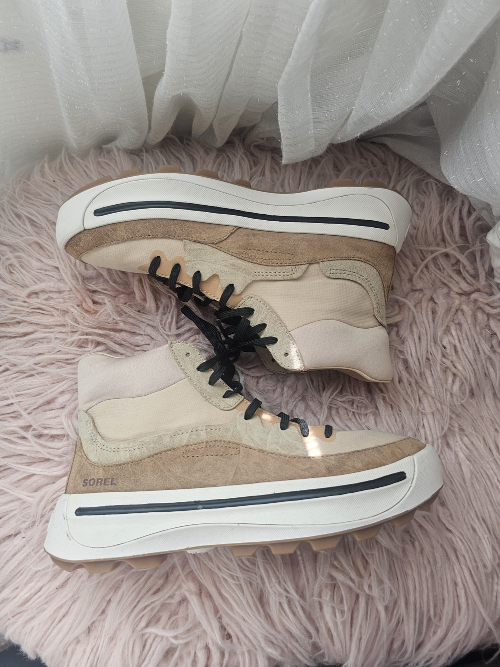 SOREL Women's Beige Tan High-Top Sneakers